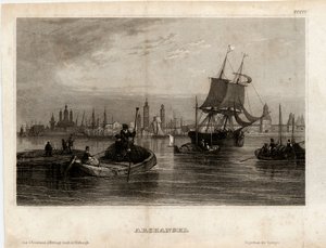 Udsigt over Archangelsk, 1833 af Unbekannt