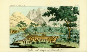 Udsigt over Jean-Baptiste Douvilles lejr i Quitumba, Angola af Unbekannt