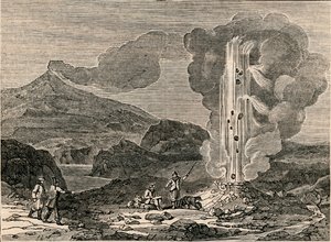 Udsigt over en gejser eller varm fontæne, 7. december 1833. af Unbekannt