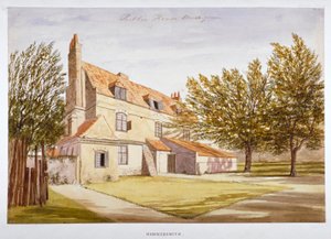Udsigt over et offentligt hus, Brook Green, Hammersmith, London, c1820 af Unbekannt