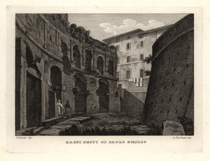 Udsigt over Paolo Emilios bade ved Trajans Forum, Bagni Detti di Paolo Emilio af Unbekannt