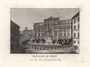 Udsigt over Trevi-fontænen, Fontana di Trevi, Rom af Unbekannt