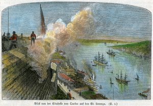 Udsigt over St Lawrence-floden fra citadellet i Quebec, Canada, c1875 af Unbekannt
