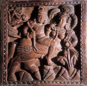 Vikrama, terracotta basrelief, 5-6. århundrede af Unbekannt