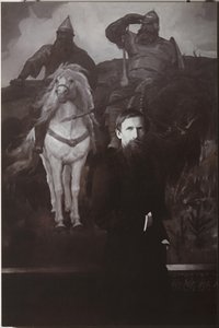 Viktor Vasnetsov før hans maleri Bogatyrs af Unbekannt
