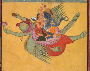 Vishnu og Lakshmi på Garuda, ca. 1750 . af Unbekannt
