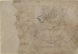 Vishnu om Garuda Slaying a Demon, midten af det 18. århundrede. af Unbekannt