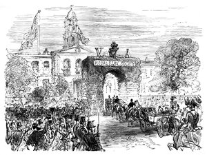 Besøg af dronningen og prins Albert i Linen Hall, Belfast, c1850