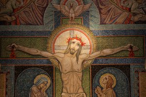 VisitationsbasilikaKorsfæstelsesmosaik af Antoine Molkenboer, Annecy, Frankrig af Unbekannt