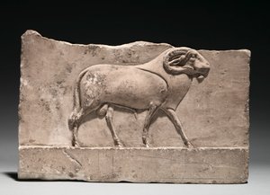 Votive Relief of a Ram Deity, 305-30 f.Kr. af Unbekannt