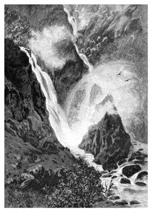 Wallamumbi Falls, New South Wales, Australien, 1886 af Unbekannt