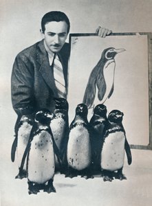 Walt Disney med pingviner, 1934 1935 af Unbekannt