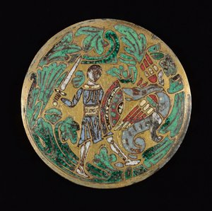 Warrior, der kæmper mod en drage, ca. 1170-1180. af Unbekannt