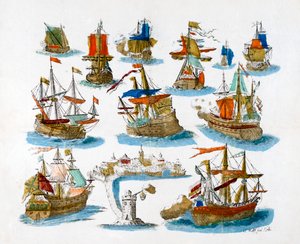 Krigsskibe, 1700-tallet af Unbekannt