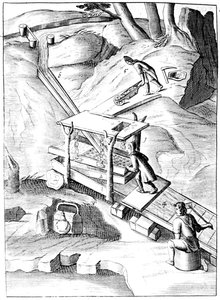 Vask malm for at udvinde guld, 1683 af Unbekannt
