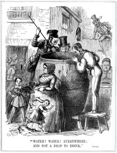 Vand! Vand! Overalt og ikke en dråbe at drikke, 1849 af Unbekannt