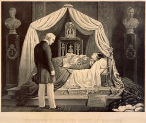 Wellington på besøg i Napoleons relikvier, 1800-tallet af Unbekannt
