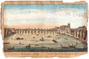 Westminster Bridge, London, 1753 af Unbekannt