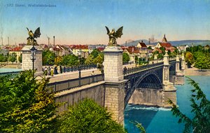 Wettstein Bridge, Basel, Schweiz, c1936 af Unbekannt