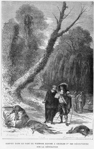 William Harvey, engelsk læge, i Windsor Park, 1600-tallet 1870 af Unbekannt