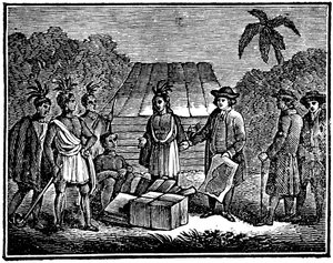William Penn med indianere, engelsk Quaker-kolonist, 1830 af Unbekannt