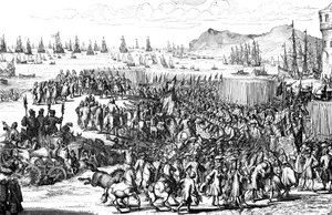 William af Orange lander med sin hær ved Torbay, Devon, 5. november 1688 af Unbekannt