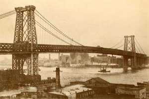 Williamsburg Suspension Bridge, New York, c1930. af Unbekannt