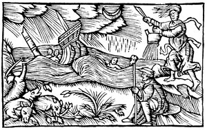 Heks, der rejser en storm, 1562 af Unbekannt