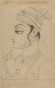 Kvinde med en fløjte og klædt ud som Krishna, midten til slutningen af det 18. århundrede. af Unbekannt