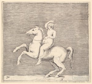 Woman on Rearing Horse, udgivet ca. 1599-1622. af Unbekannt