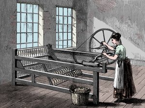 Kvinde ved hjælp af en Spinning Jenny, c1880 af Unbekannt