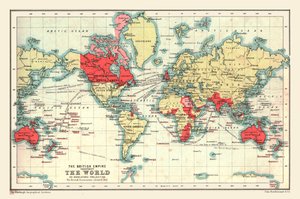 Verdenskort, der viser det britiske imperium, 1902. af Unbekannt