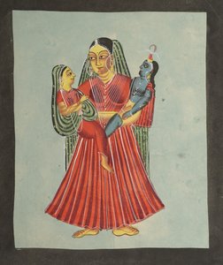 Yasoda Holding Krishna og Radha, 1800-tallet. af Unbekannt