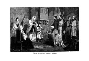 Unge Peter den Store modtager gaver fra købmændene, 1875 af Unbekannt
