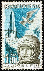Yuri Gagarin, sovjetisk russisk kosmonaut, 1961 af Unbekannt