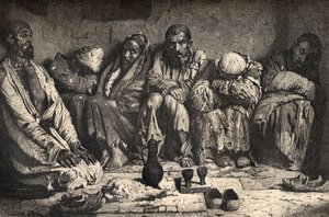 En opiumhule i Centralasien, illustration fra 