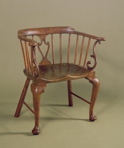 Burr taks og elmwood Windsor stol, ca. 1760 af Unbekannt Unbekannt