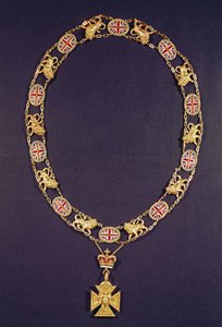 Æreskrave, guld og emalje, overrakt til hertugen af Wellington (1769-1852), af George IV, ca. 1825