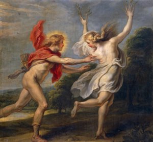 Daphne og Apollo (olie) af Unbekannt Unbekannt