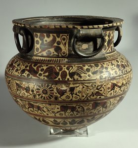 Østgræske orientaliserende dinoer, mellem vild ged stil, fra Cerveteri, ca. 615 f.Kr. (keramik) af Unbekannt Unbekannt