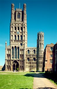 Ely Cathedral, (fra 1102), vestfacade, Ely, Cambridgeshire, Storbritannien af Unbekannt Unbekannt