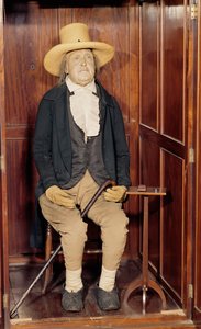 Balsameret krop af Jeremy Bentham som udstillet på University College af Unbekannt Unbekannt