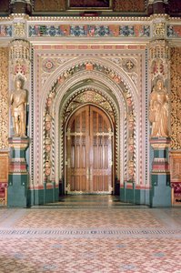 Houses of Parliament, Indgang til Robing Room, Royal Gallery, ca. 1841, Sir Charles Barry, (1795-1860) & Augustus Pugin, (1812-52) Westminster, London, Storbritannien af Unbekannt Unbekannt