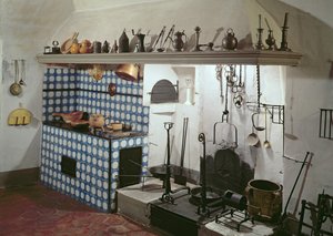 Interiør i køkkenet på Hotel de Cabris, 1774