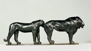 Løve og løvinde af Rembrandt Bugatti (1885-1916) af Unbekannt Unbekannt