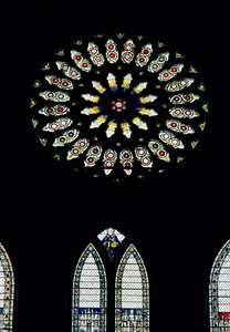Marigold-vindue eller St.Catherines-vindue, ca. 1515. De røde og hvide roser fejrer foreningen af husene York og Lancaster ved Henry VIIs ægteskab. af Unbekannt Unbekannt