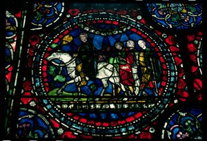 Pilgrimme på vej til Canterbury, 1200-tallet af Unbekannt Unbekannt