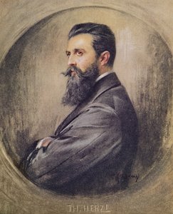 Portræt af Theodor Herzl (1860-1904) (pastel på papir)