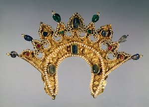 Russisk diadem, guld prydet med perler og halvædelsten, tidligt 1600-tal af Unbekannt Unbekannt