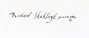 Signatur af Richard Hakluyt (ca. 1552-1616) af Unbekannt Unbekannt